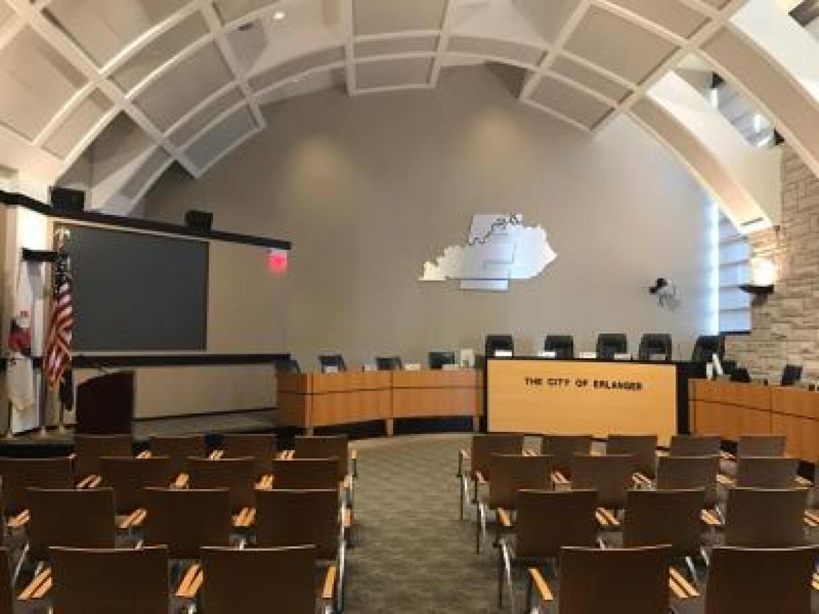 Council chambers in Erlanger, Ky.